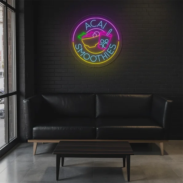 neon sign acai smoothies bowl and drink fast food decor 4