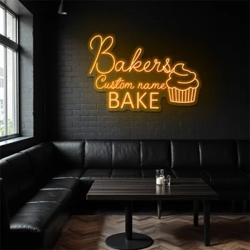 neon sign bakers bake cupcake icon bakery decor 1