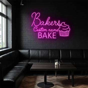 neon sign bakers bake cupcake icon bakery decor 2