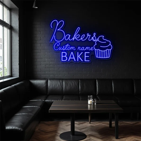 neon sign bakers bake cupcake icon bakery decor 4