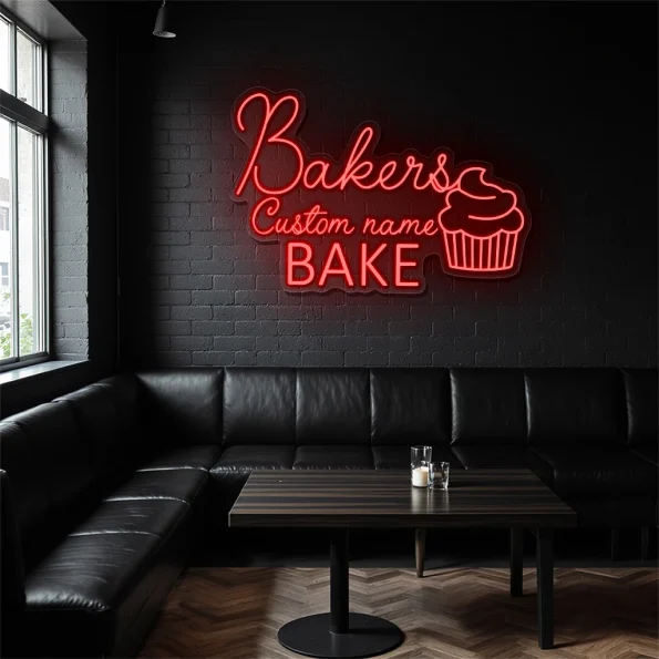 neon sign bakers bake cupcake icon bakery decor 5