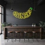 neon sign banana fruit shape bar decor 1