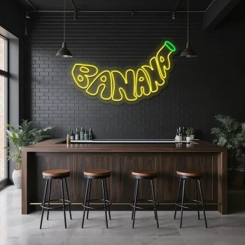 neon sign banana fruit shape bar decor 1
