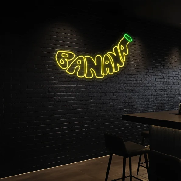 neon sign banana fruit shape bar decor 5