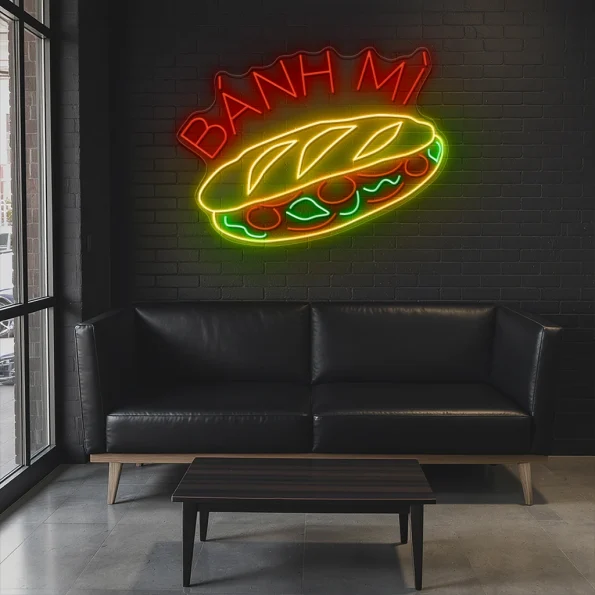 neon sign banh mi vietnamese food sandwich cafe decor 3