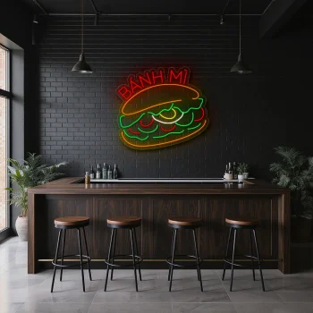 neon sign banh mi vietnamese sandwich restaurant decor 2
