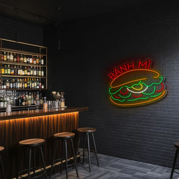 neon sign banh mi vietnamese sandwich restaurant decor 4