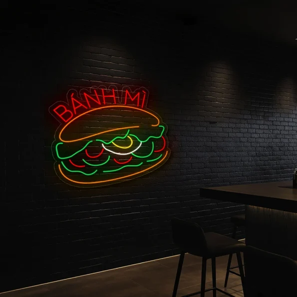 neon sign banh mi vietnamese sandwich restaurant decor 6