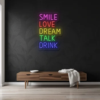 neon sign bar words smile love dream talk drink decor 1
