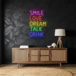 neon sign bar words smile love dream talk drink decor 1