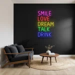 neon sign bar words smile love dream talk drink decor 1