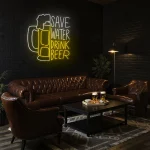 neon sign beer mug save water drink beer bar decor 1