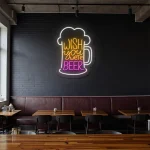 neon sign beer mug wish you were beer text bar decor 1