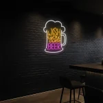 neon sign beer mug wish you were beer text bar decor 1