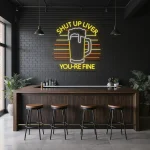 neon sign beer mug with shut up liver text bar decor 1