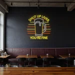 neon sign beer mug with shut up liver text bar decor 1