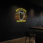 neon sign beer mug with shut up liver text bar decor 1