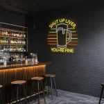 neon sign beer mug with shut up liver text bar decor 1