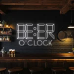 neon sign beer o clock text bar decor 1