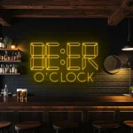neon sign beer o clock text bar decor 1