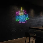 neon sign bubble tea cup design fast food caf decor 1