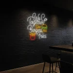 neon sign burger and fries fast food restaurant decor 1