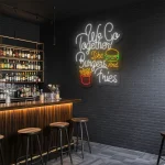 neon sign burger and fries fast food restaurant decor 1
