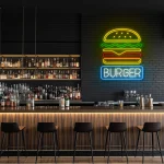 neon sign burger icon fast food restaurant decor 1