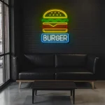neon sign burger icon fast food restaurant decor 1