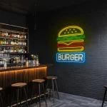 neon sign burger icon fast food restaurant decor 1