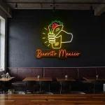 neon sign burrito mexico hand holding burrito mexican food decor 1