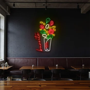 neon sign burrito wrap mexican food restaurant decor 1