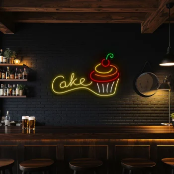 neon sign cake cupcake design bakery decor wall art 1