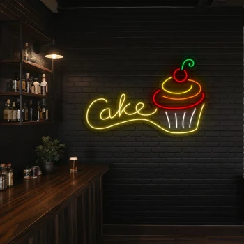 neon sign cake cupcake design bakery decor wall art 2