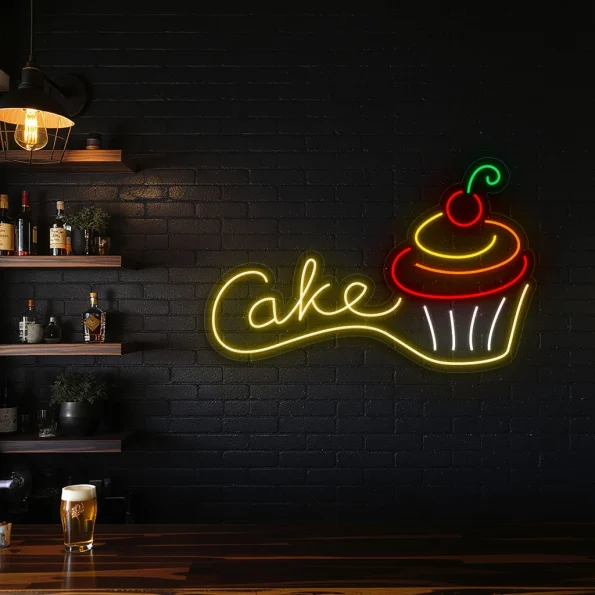 neon sign cake cupcake design bakery decor wall art 3