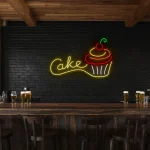 neon sign cake cupcake design bakery decor wall art 1