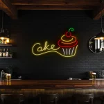 neon sign cake cupcake design bakery decor wall art 1