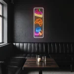 neon sign cake slice croissant macaron bakery decor 1