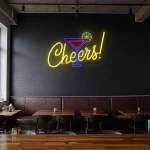 neon sign cheers cocktail glass bar decor 1