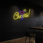 neon sign cheers cocktail glass bar decor 1