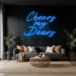 neon sign cheers my dears text wall decor 1