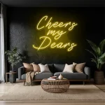 neon sign cheers my dears text wall decor 1