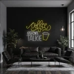 neon sign coffee before talkie text with cup icon wall decor 1