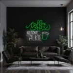 neon sign coffee before talkie text with cup icon wall decor 1