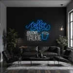 neon sign coffee before talkie text with cup icon wall decor 1