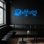 neon sign coffee cup and glass love equation caf decor 1