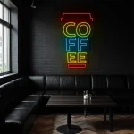 neon sign coffee cup shape colorful caf wall decor 1