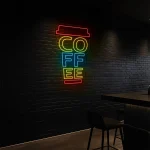 neon sign coffee cup shape colorful caf wall decor 1