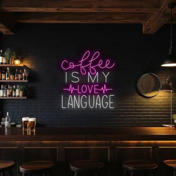 neon sign coffee is my love language text for caf decor 1