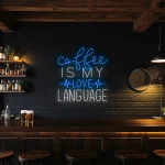 neon sign coffee is my love language text for caf decor 1